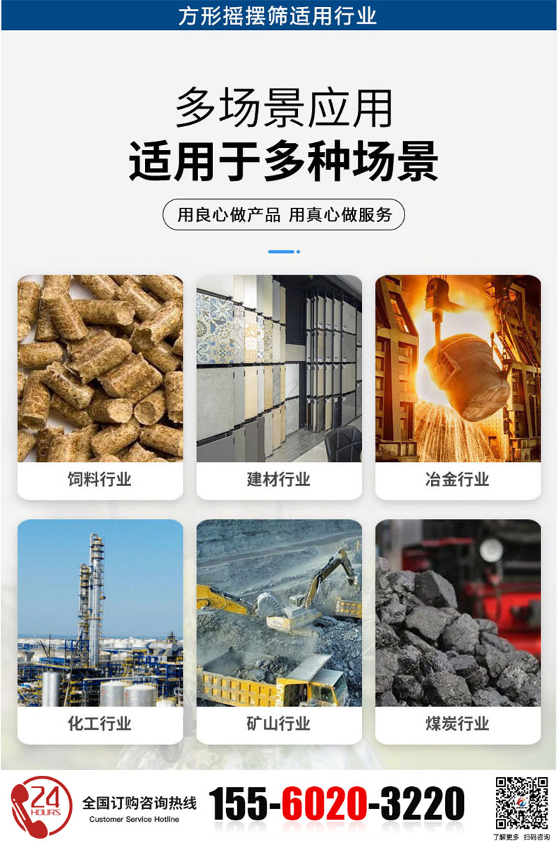 方形搖擺篩適用行業